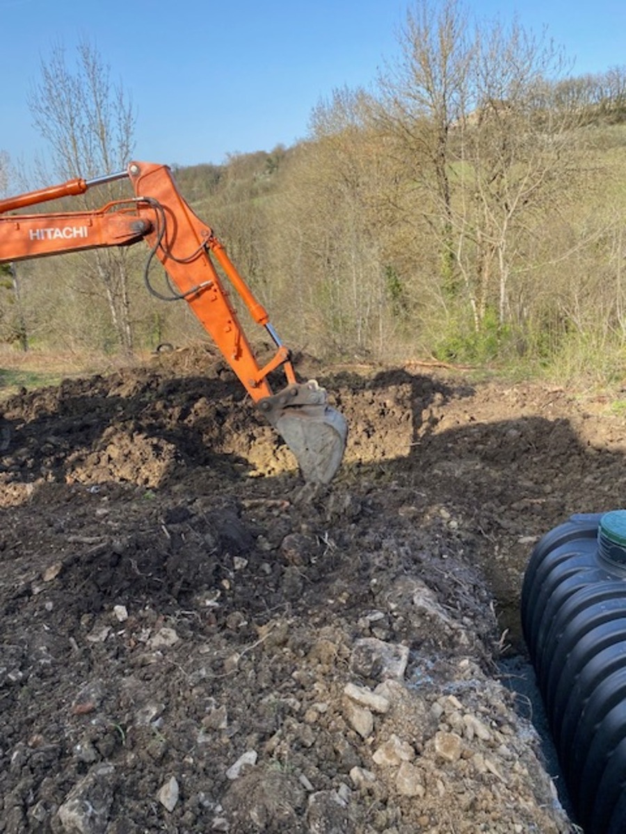 Défrichage terrain pour fosse épandage